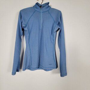 Patagonia Womens Capilene Midweight Zip-Neck Shirt Top Blue Size Small Pullover